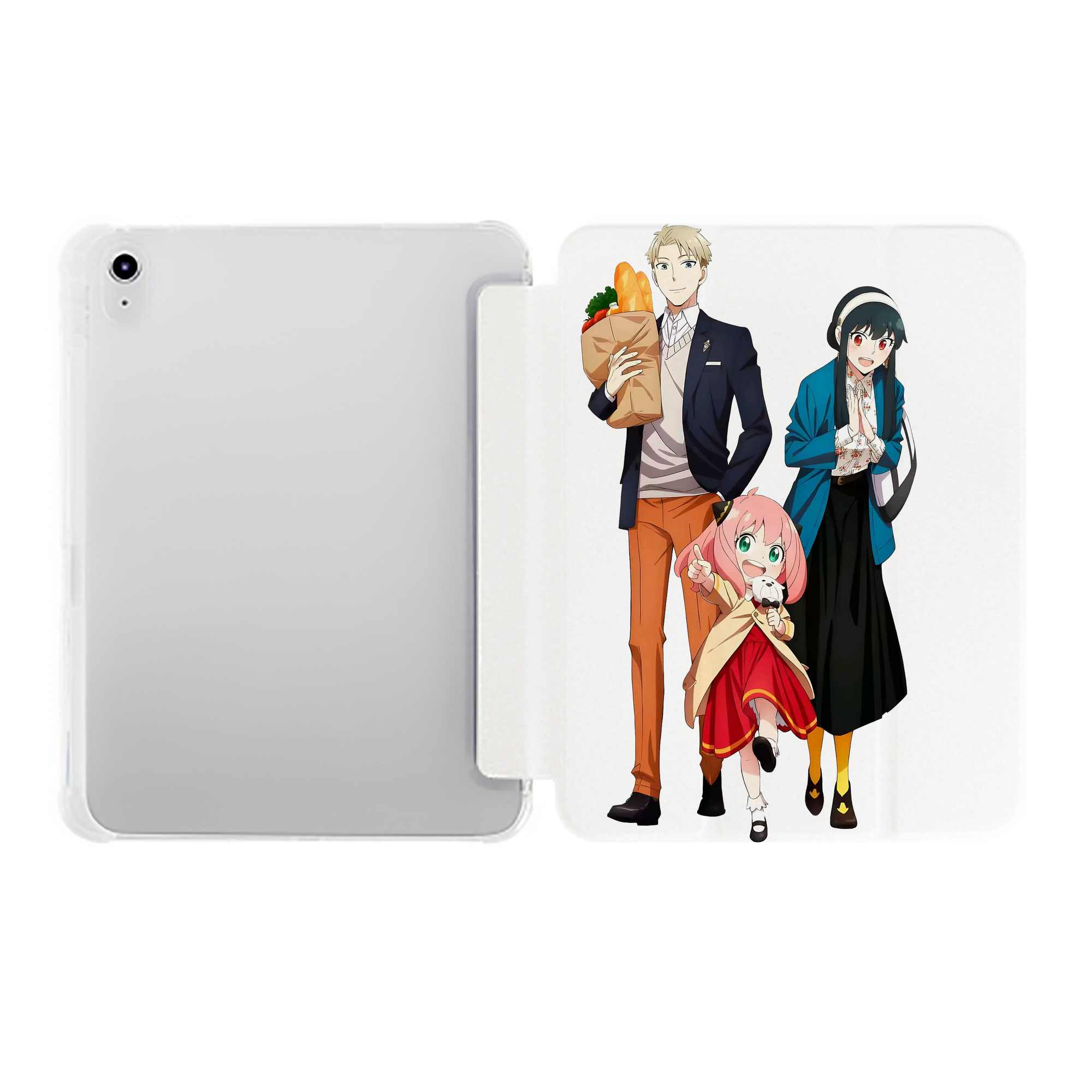 （画像用） SPY×FAMILY间谍家家酒 IPad ケース ペン収納付き 三つ折りスタンド PUレザー×シリコン 対応機種9.5/10.5/10.9インチ